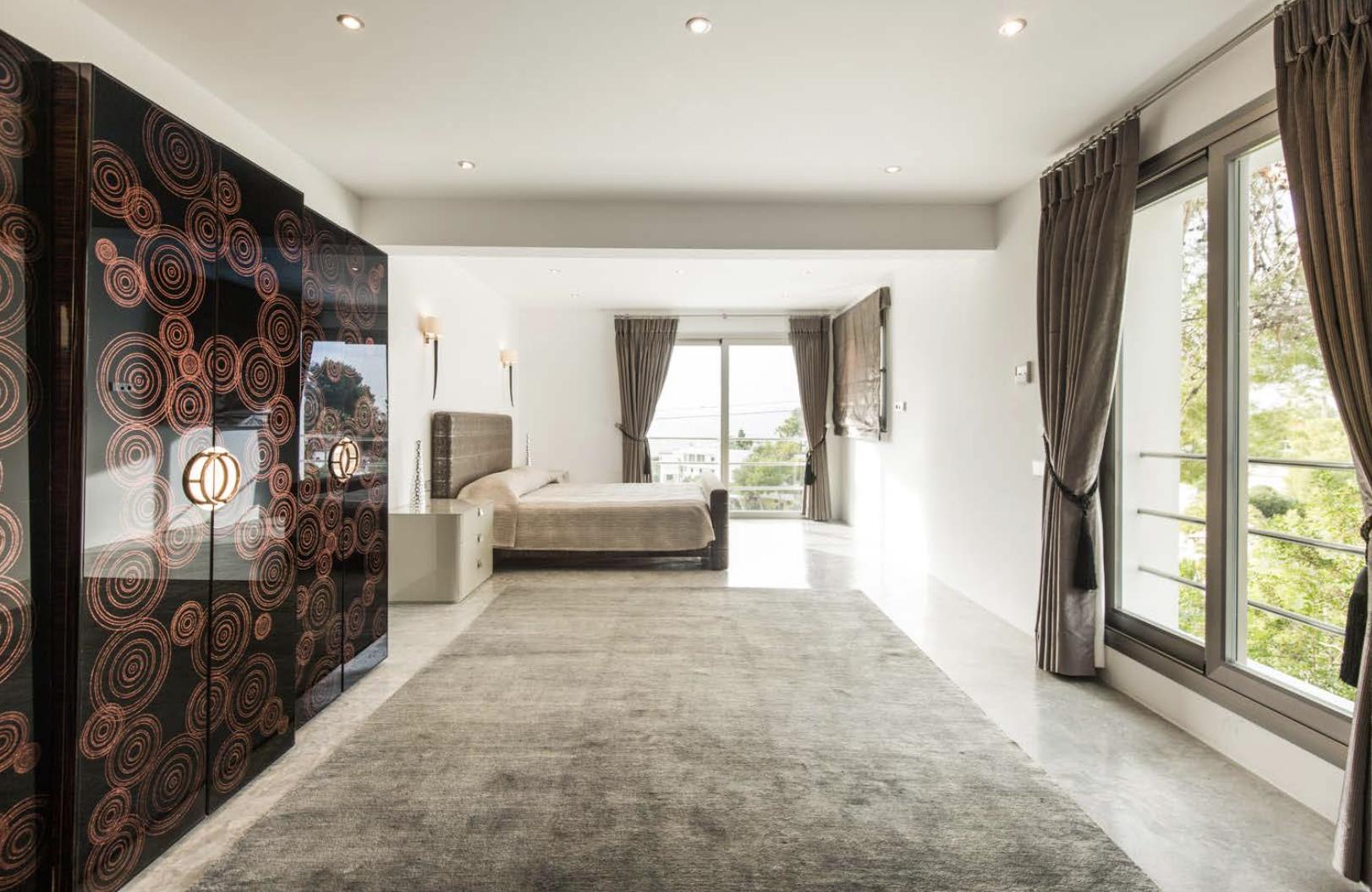 Spacious luxury hallway with contemporary interior design in Ibiza villa
