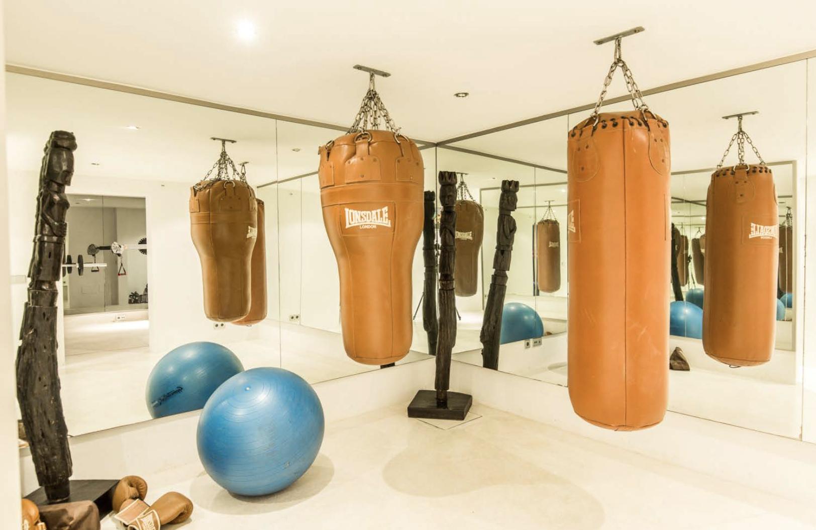 Private fitness and training room in Villa Oradea Ibiza