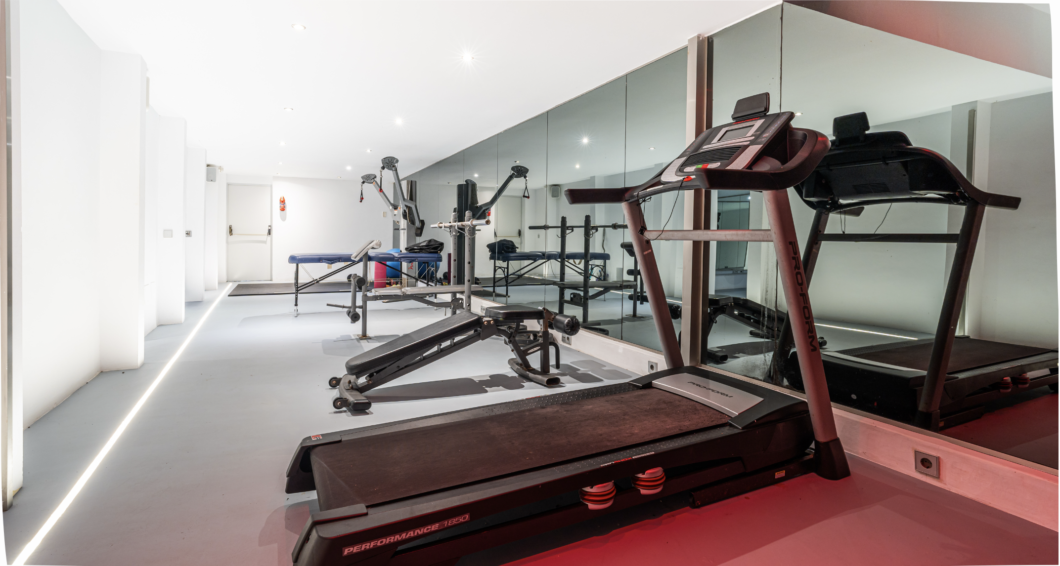 Private gym and wellness area inside Villa Oradea Ibiza