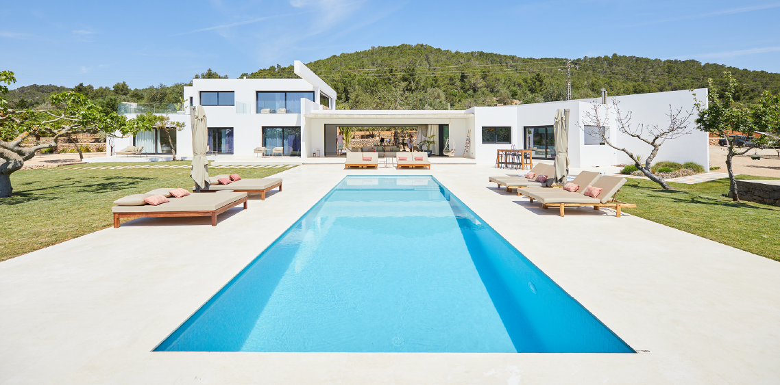 Contemporary Ibiza retreat villa with outdoor cinema wellness areas and private estate vibes