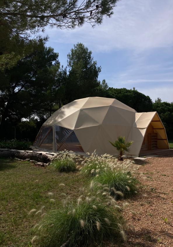 Private glamping dome experience surrounded by Ibiza nature