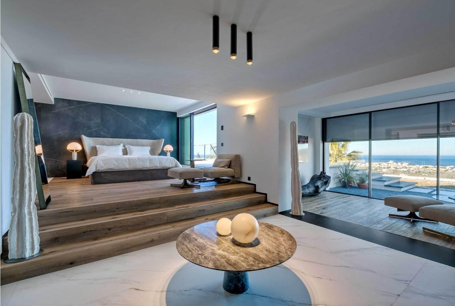 Contemporary master bedroom with elegant Mediterranean design