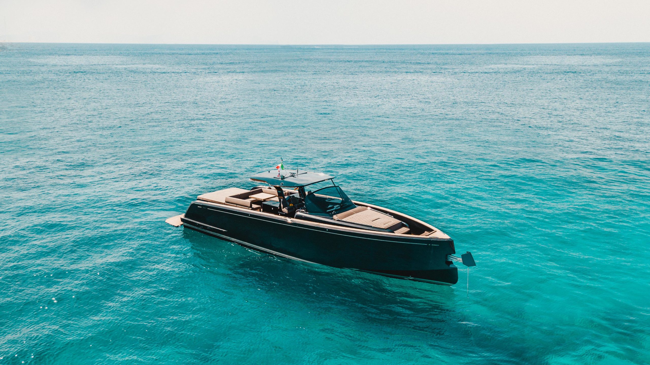 Pardo 50 luxury yacht cruising through the Mediterranean waters of Ibiza