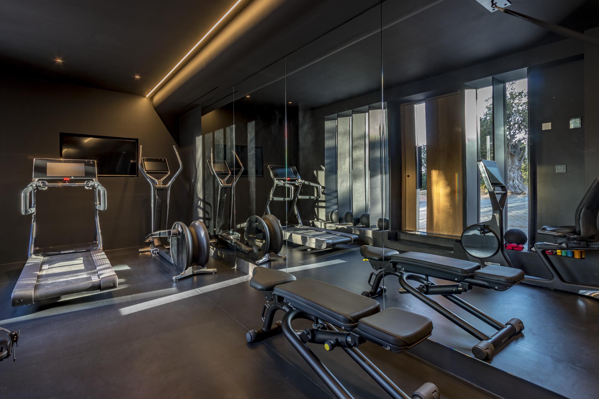 Private fitness studio with panoramic views at Villa Forest